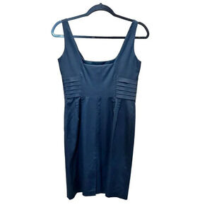 Ann Taylor Women's Blue Sleeveless‎ Square Neck Satin Mini Dress Size 4